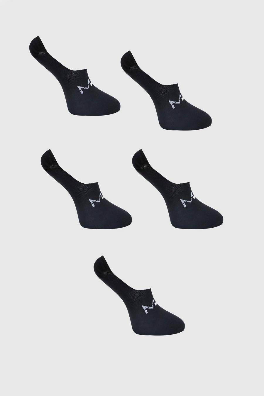 5er-Pack nicht sichtbare Liner-Socken mit MAN-Schriftzug, Schwarz image number 1