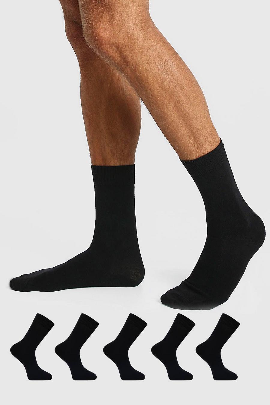 Black 5 Pack Suit Socks image number 1