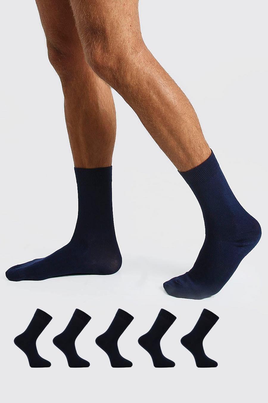 Navy blu oltremare 5 Pack Suit Socks image number 1