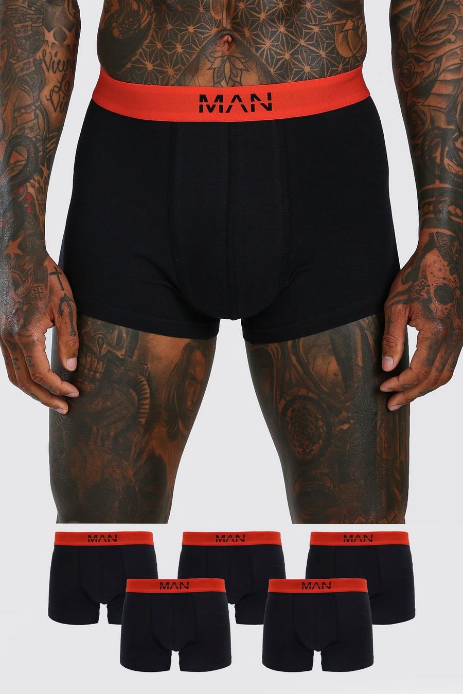 Black MAN Dash 5PK Boxer With Contrast Waistband image number 1