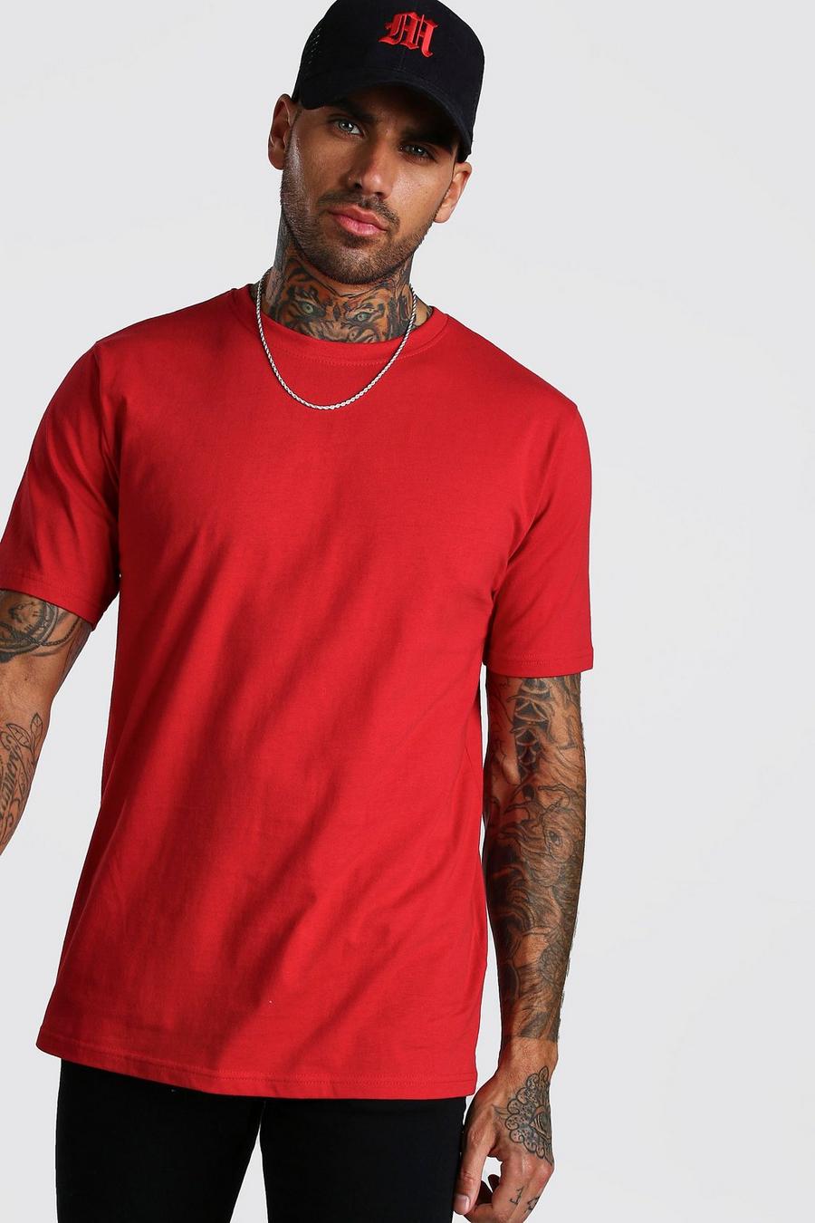 Red Basic Crew Neck T-Shirt image number 1