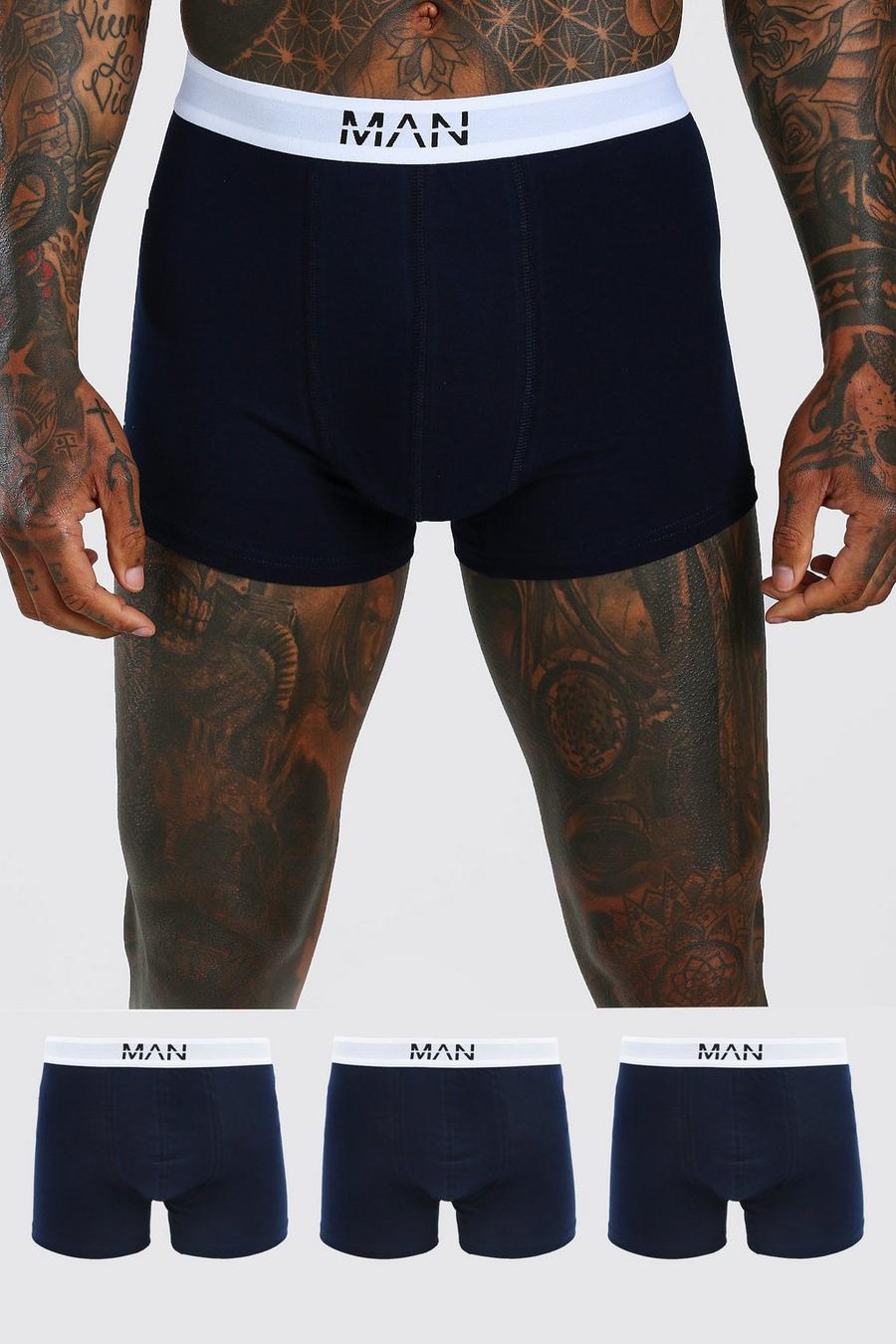 Pack de 3 bóxers con cintura en contraste MAN Dash , Azul marino image number 1