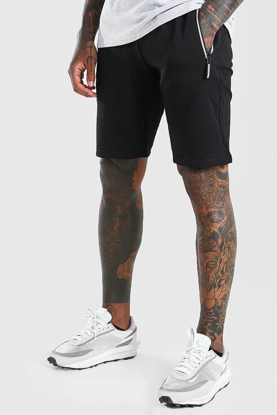 Mittellange Jersey-Shorts mit kontrastierendem Reißverschluss image number 1