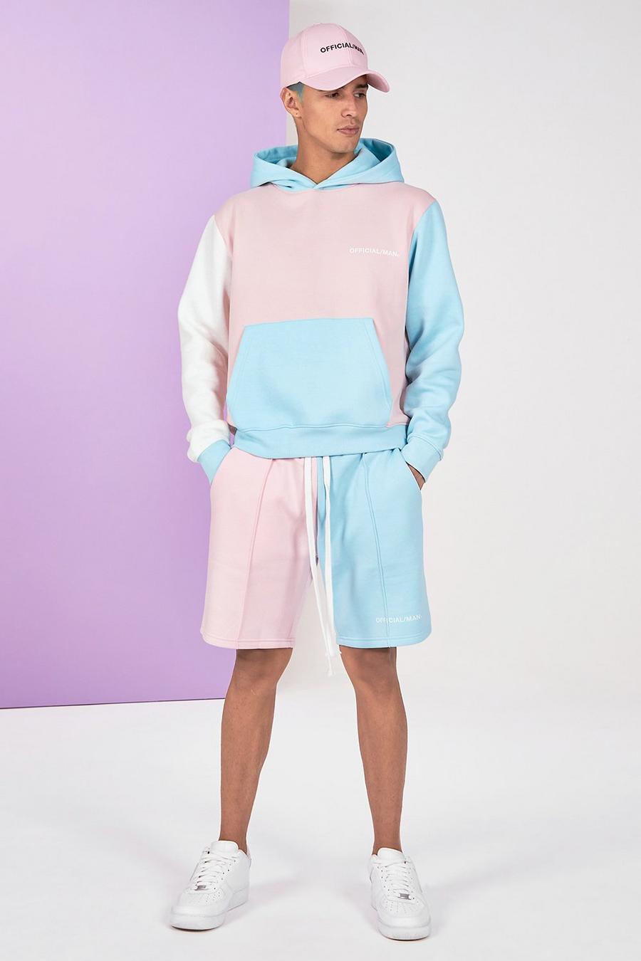 Pink Colour Block Tracksuit image number 1