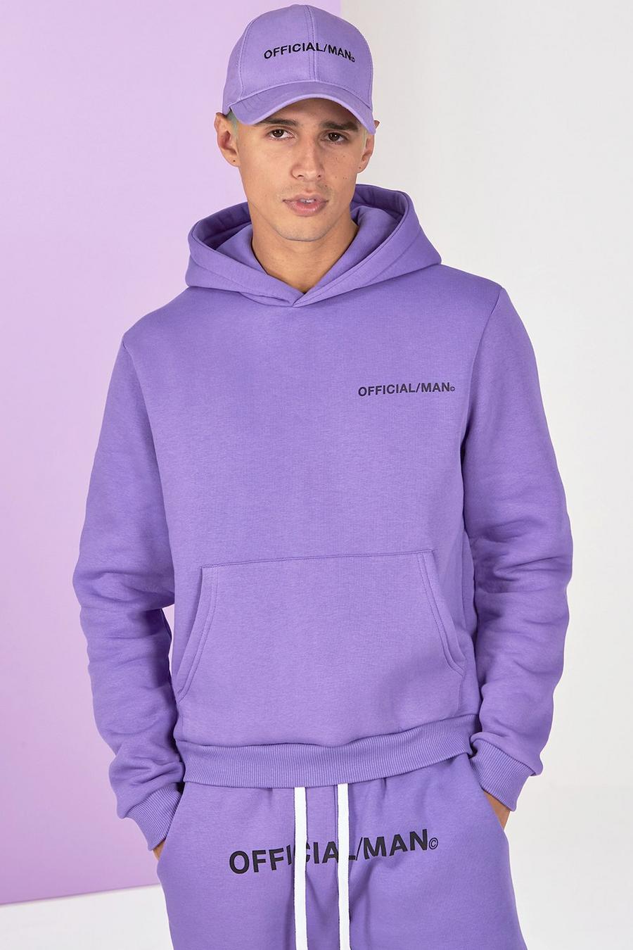 Lilac Boxy Official Man Front And Back Print Hoodie image number 1