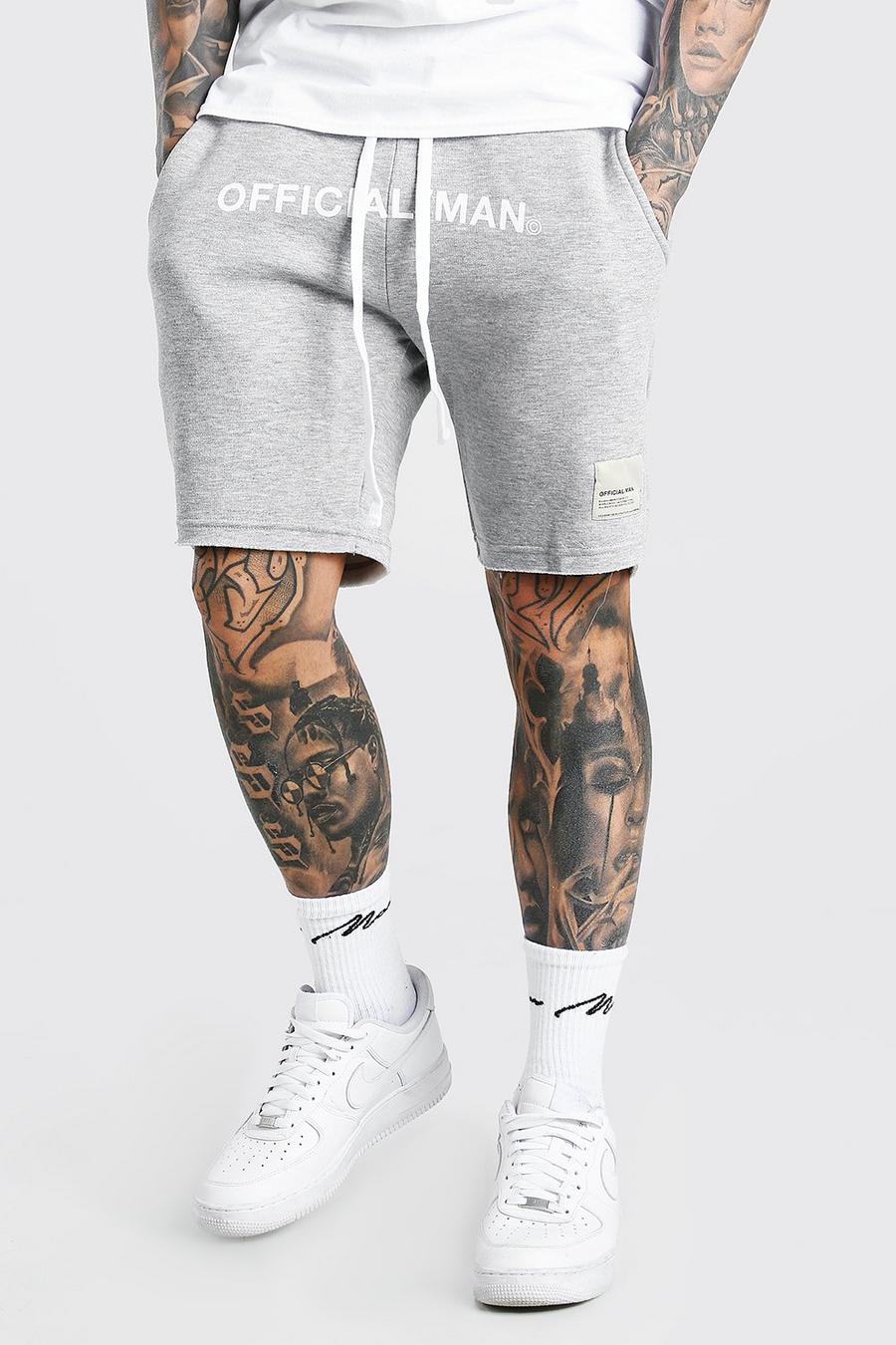 Grey marl Mid Length Official Man Print Jersey Short image number 1