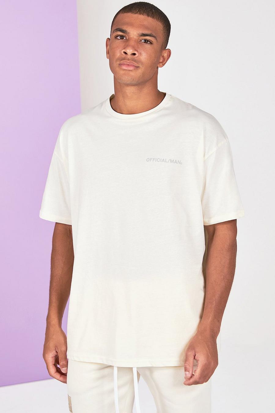 T-Shirt in Pigmentfärbung, Steingrau image number 1