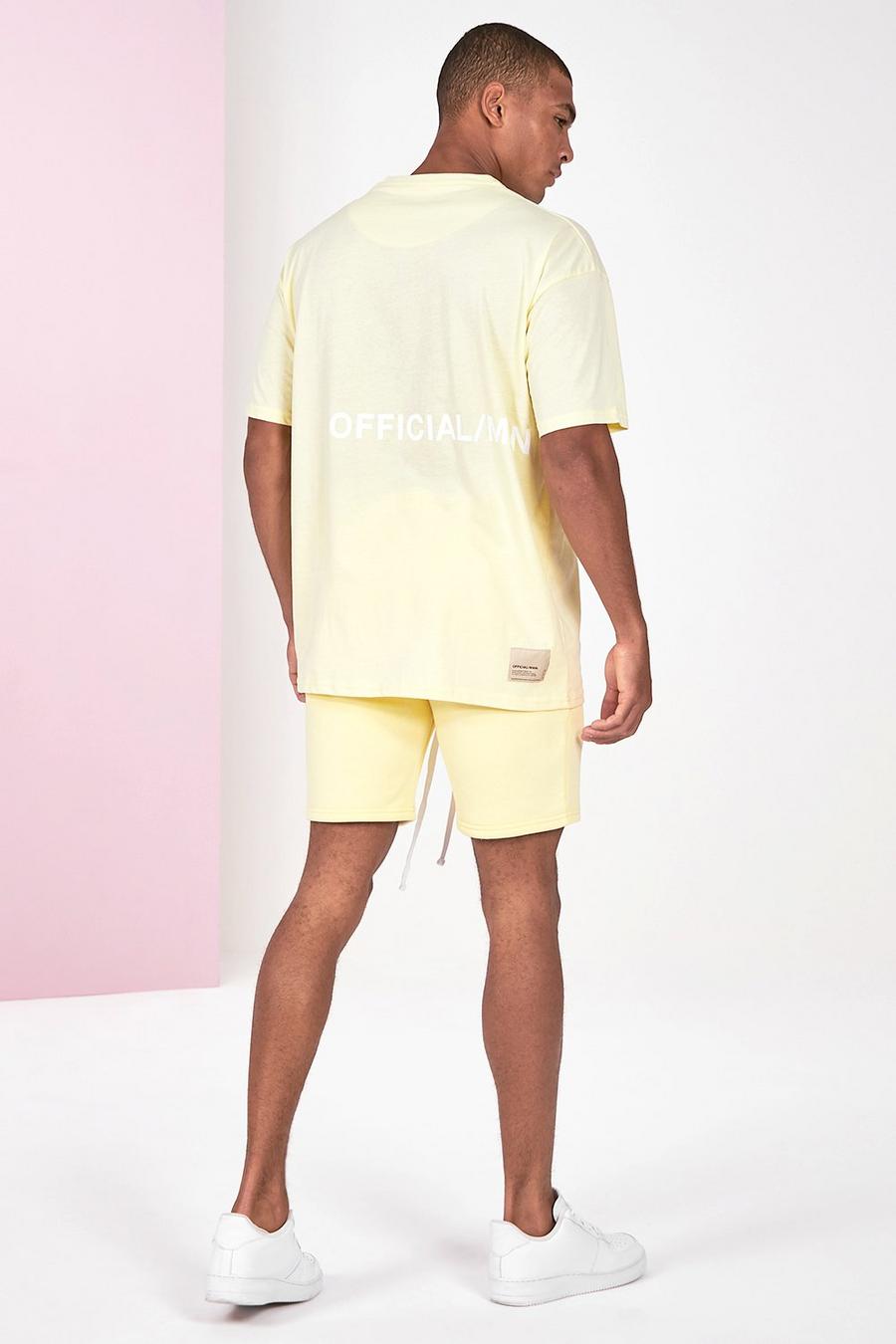 Yellow amarillo Pigment Dye Tee And Short Set image number 1