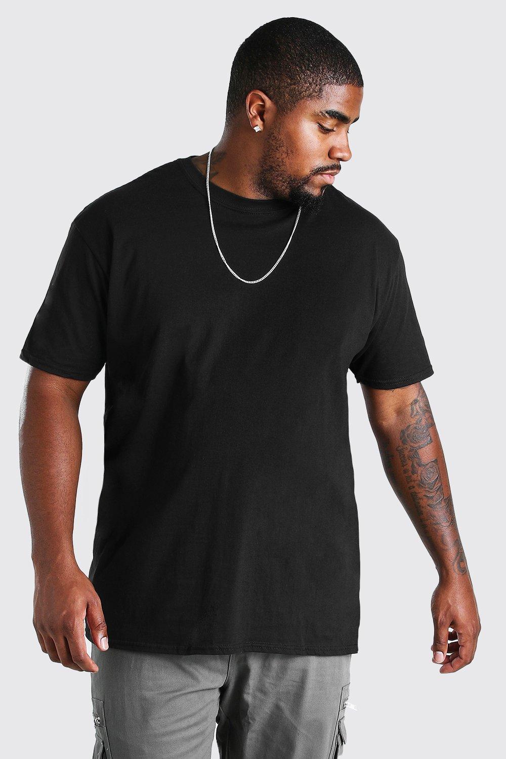 Mens Plus Size Nasa Sleeve Print License T-Shirt - Black