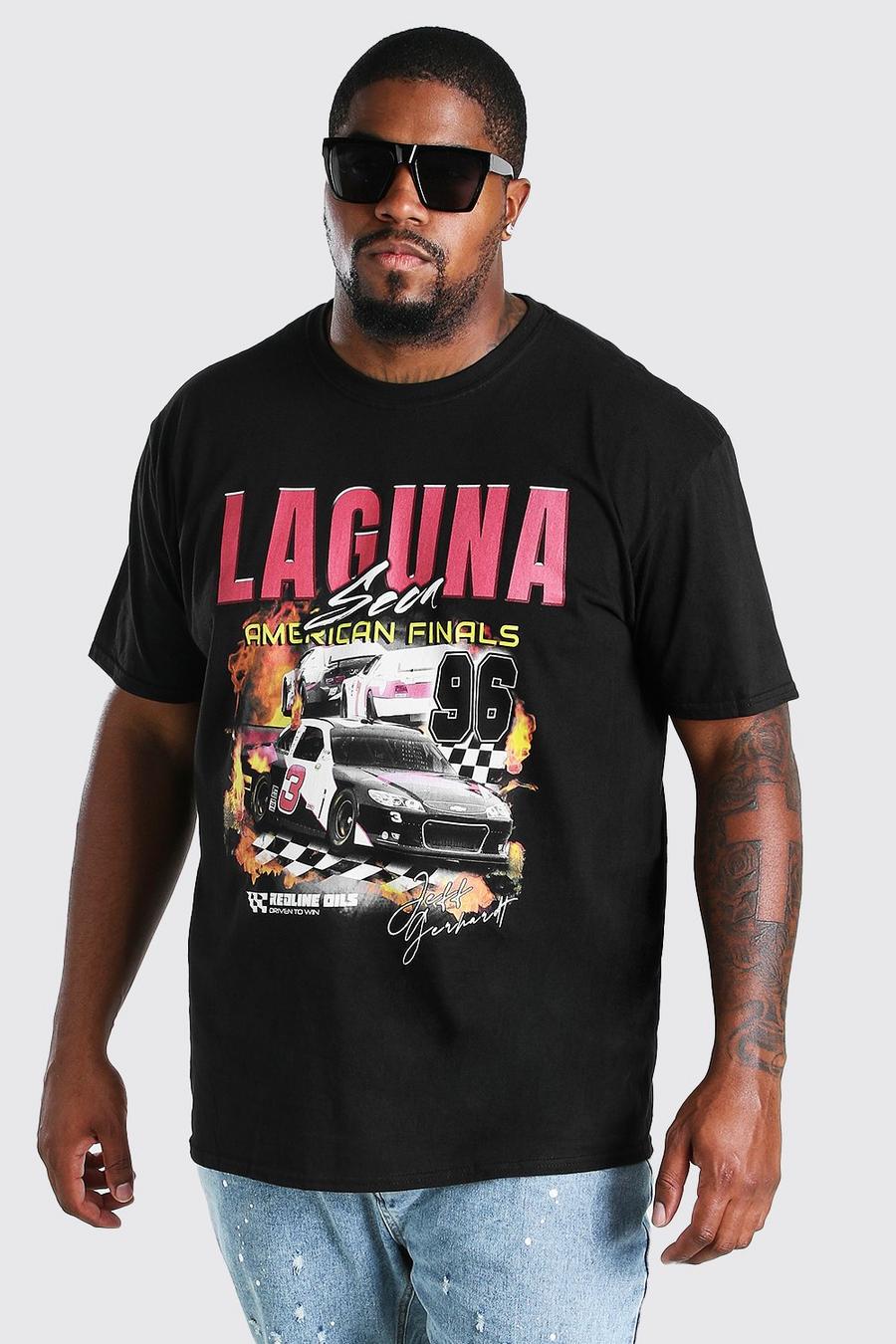 Black Big & Tall - "Laguna" T-shirt med NASCAR-tryck image number 1