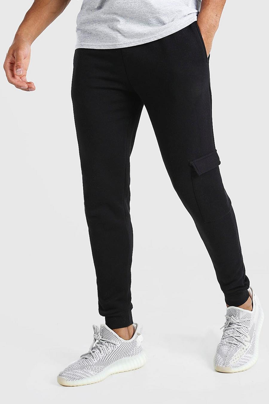 Black Skinny Fit Cargo Jogger image number 1