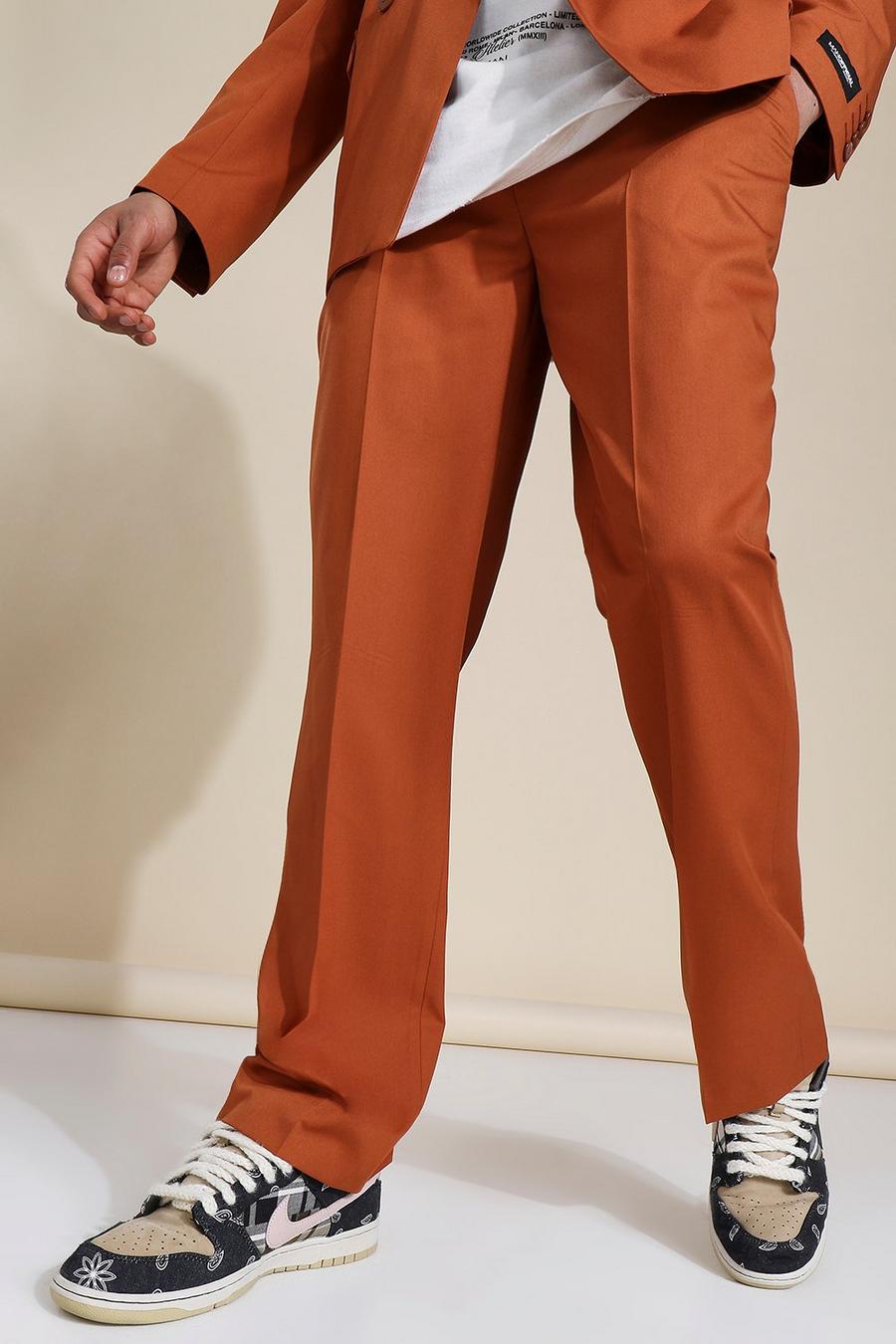 Brown Relaxed Suit Pants image number 1