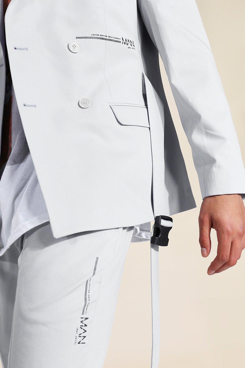 Slim Belted Double Breasted Suit Jacket | boohoo