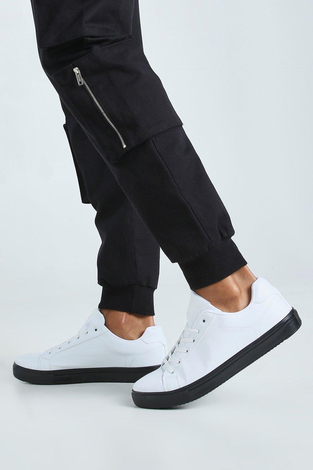 Black white sole store sneakers