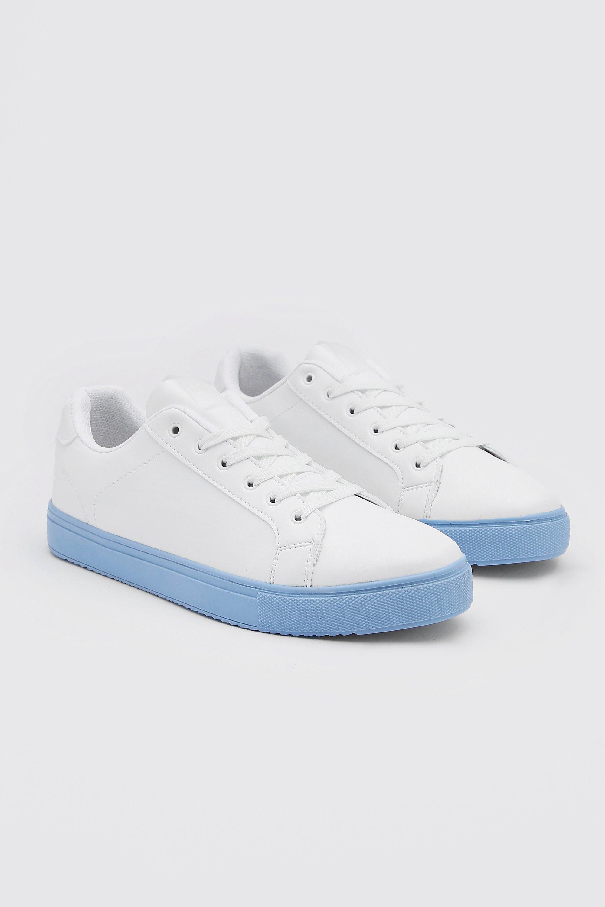 Cupsohle Sneaker Mit Blauer Sohle Boohoo