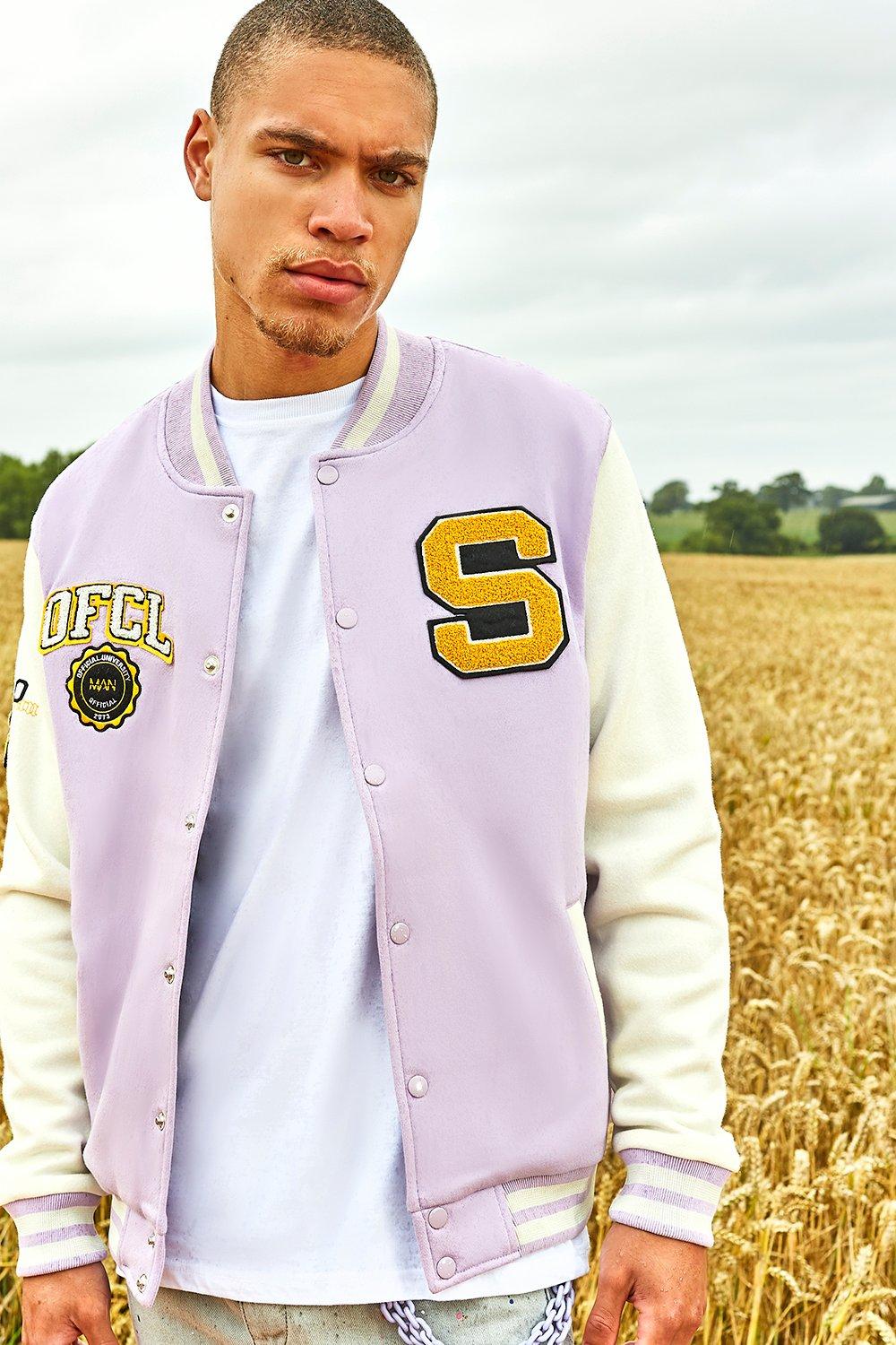 varsity jacket boohoo men