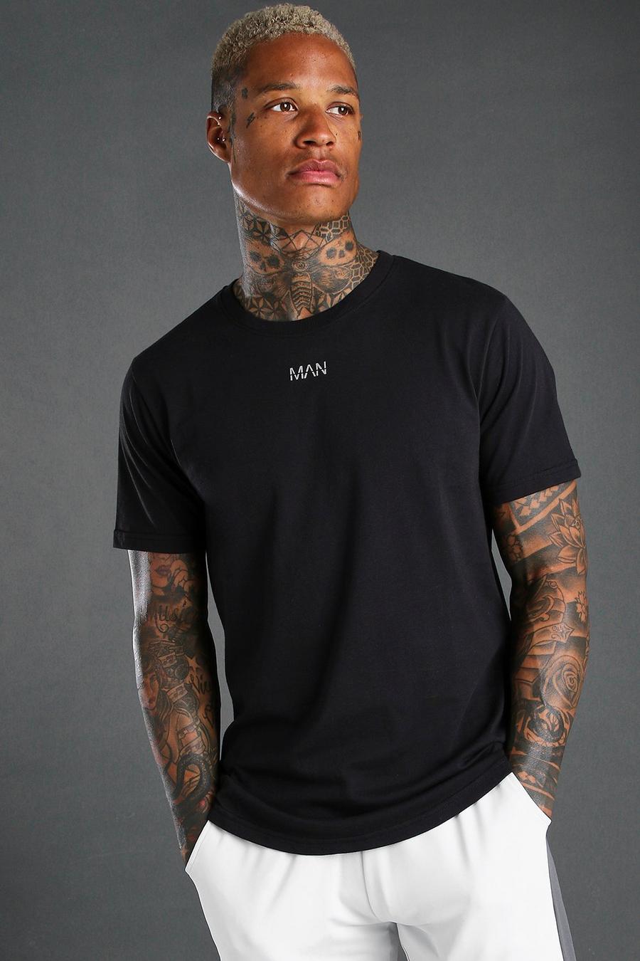 Black MAN Basic T-shirt med rund kant image number 1