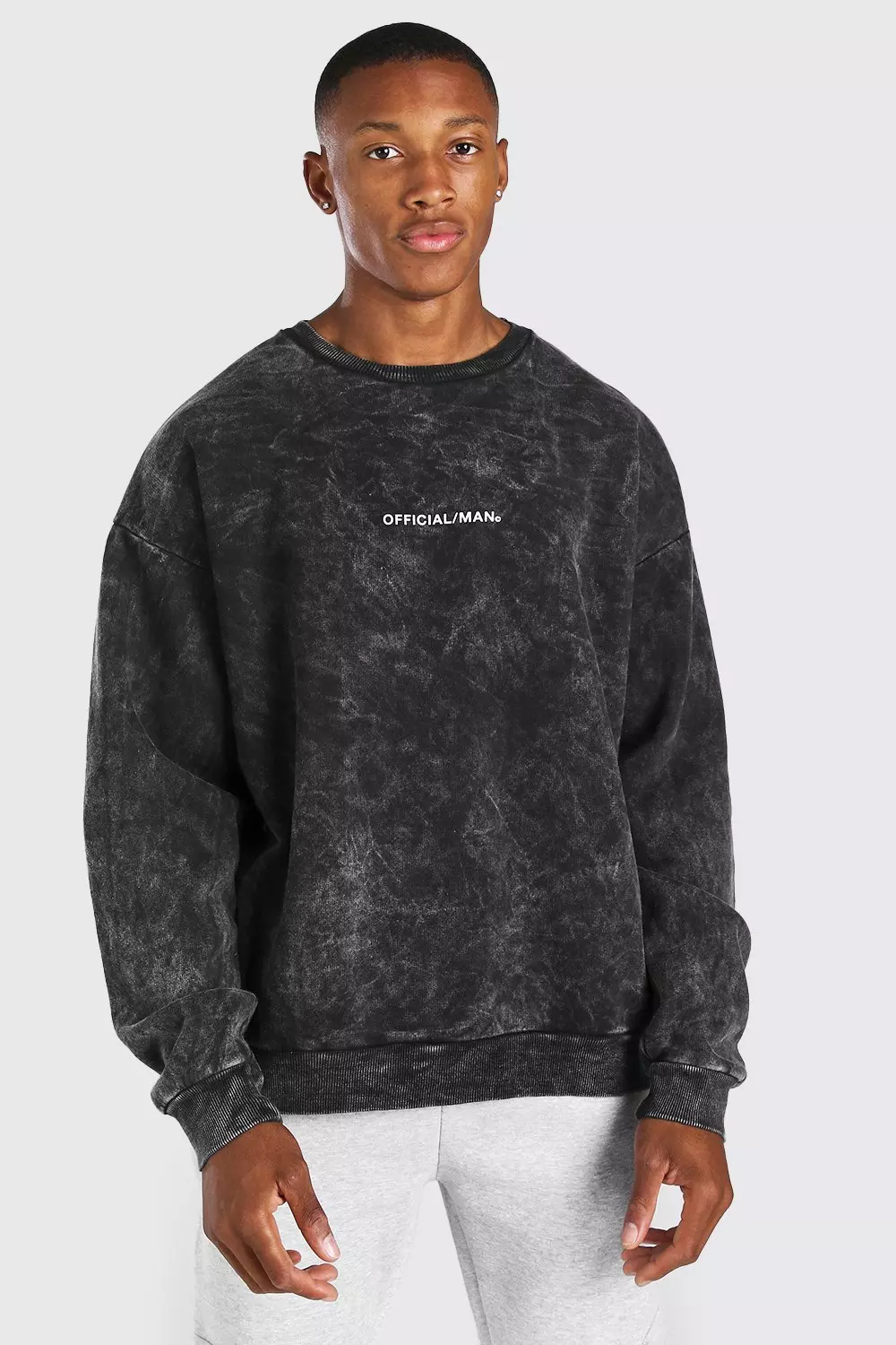 Black acid shop wash sweatshirt