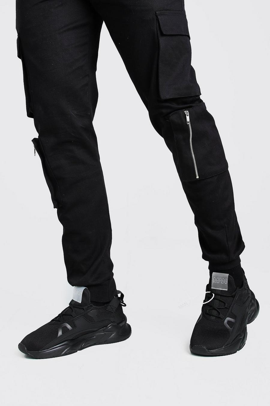 שחור נעלי ספורט MAN לריצה עם פנל מבד רשת image number 1