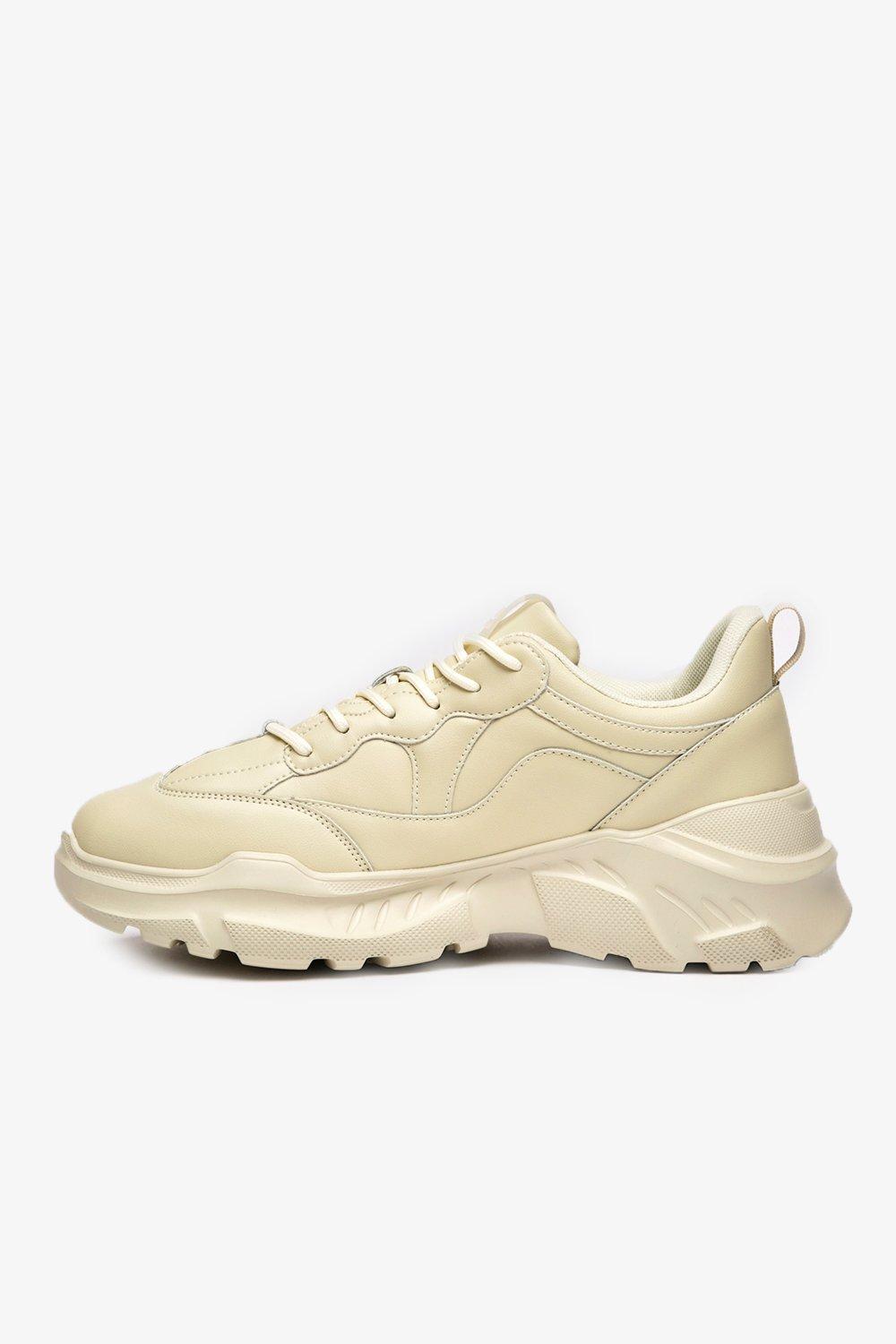 beige chunky trainers