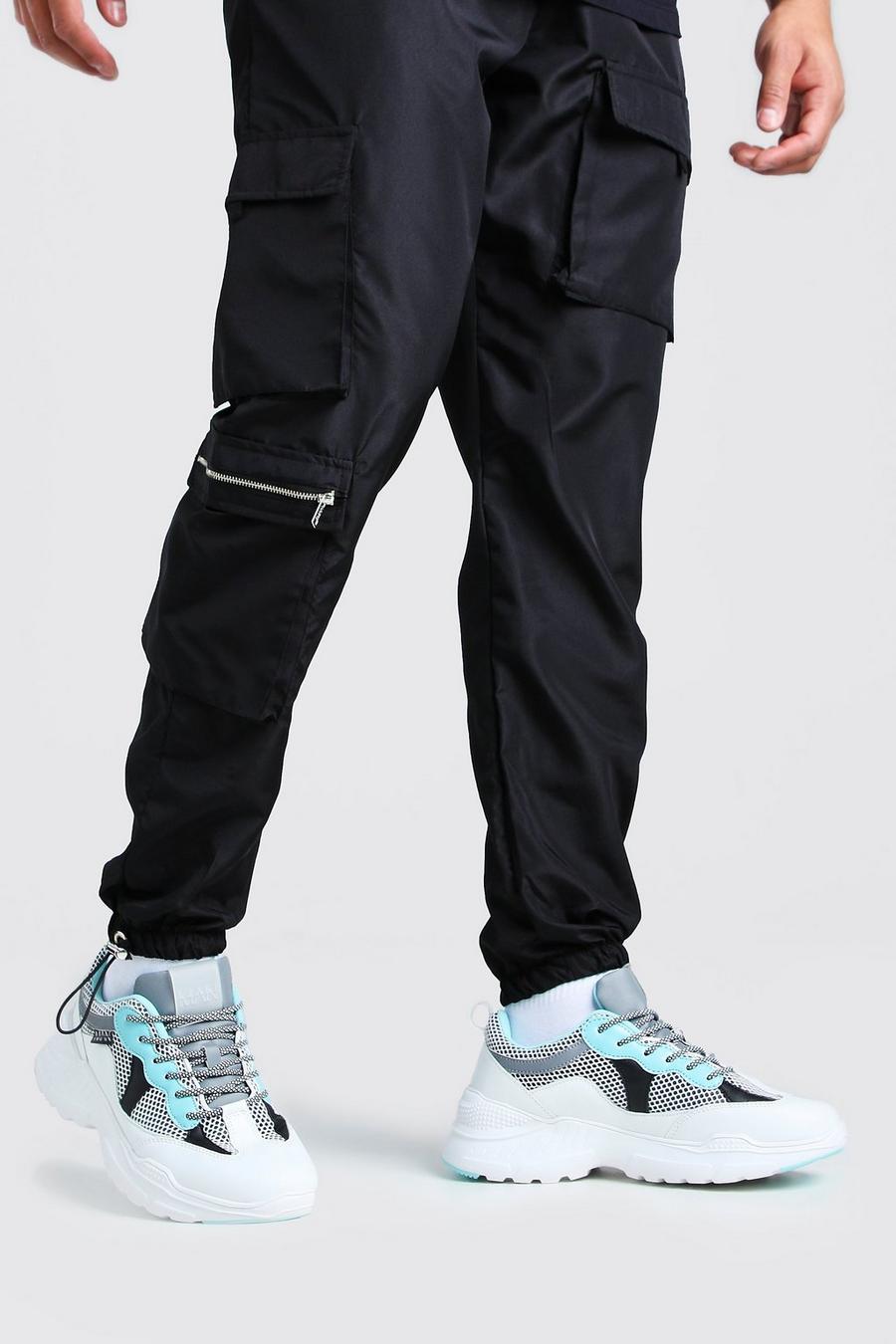 Robuste Sneaker aus Netzstoff mit MAN-Print, Mehrfarbig image number 1