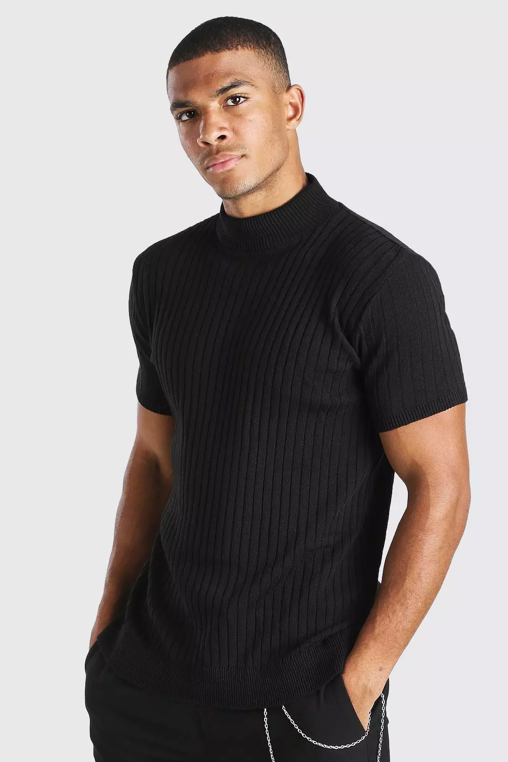 Buy Black Short Sleeve Crochet Crew Neck T-Shirt from the Next UK