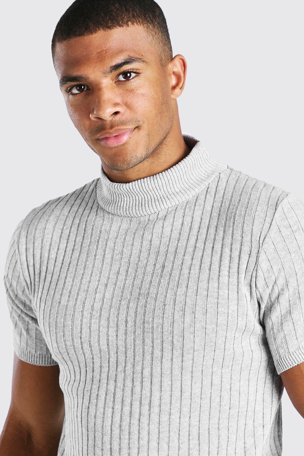 Short sleeve hot sale ribbed turtleneck