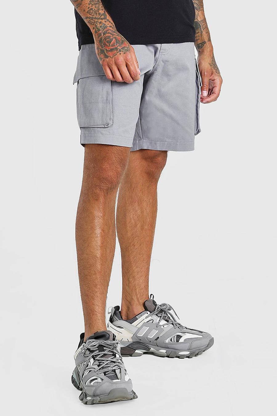Cargo-Shorts mit elastischer Taille, Grau image number 1