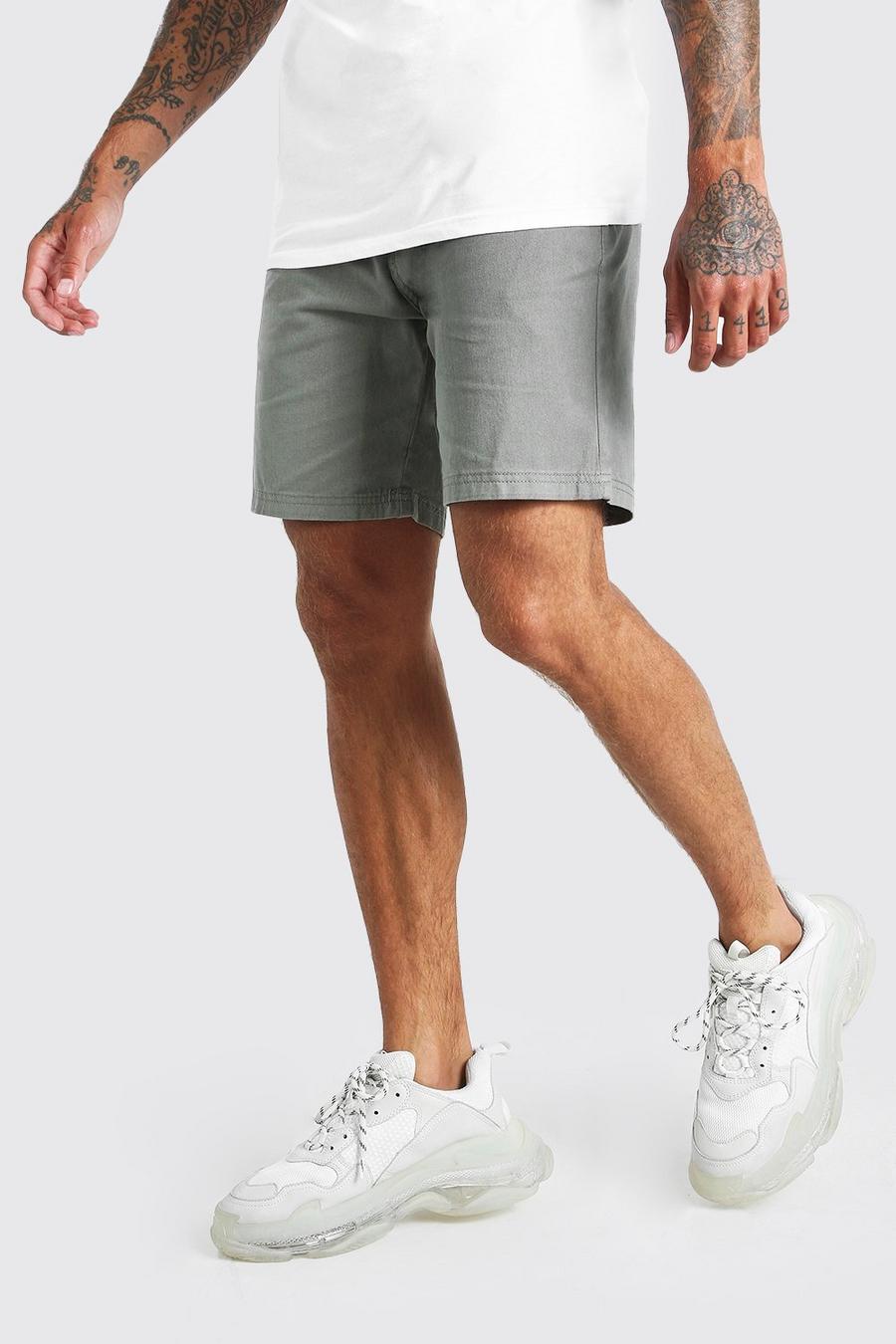 Skinny Fit Chino-Shorts, Grün image number 1