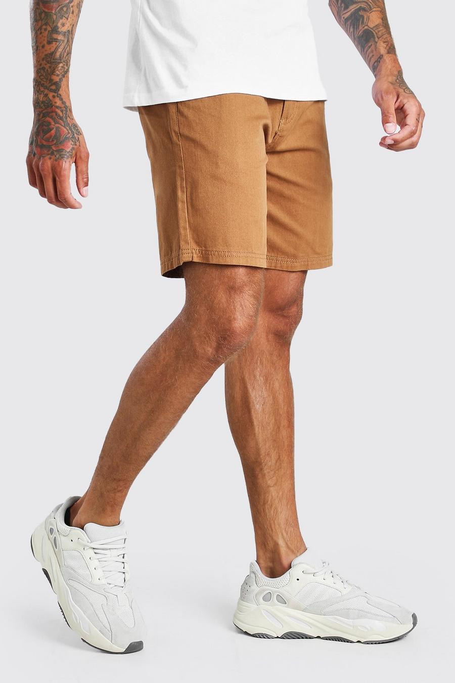 Stone beige Skinny Fit Chino Short image number 1
