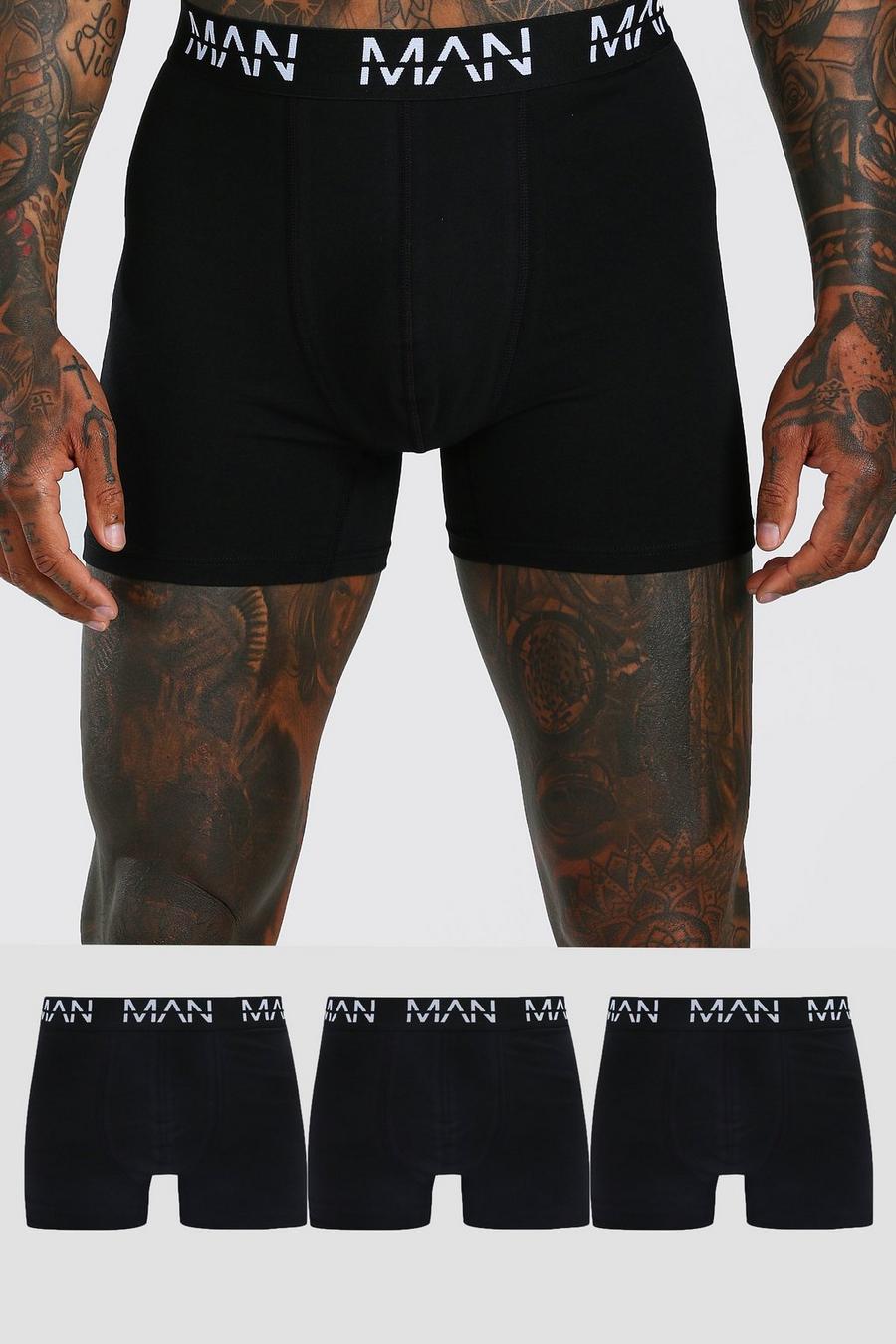 Zwart Man Dash Middellange Shorts (3 Stuks) image number 1