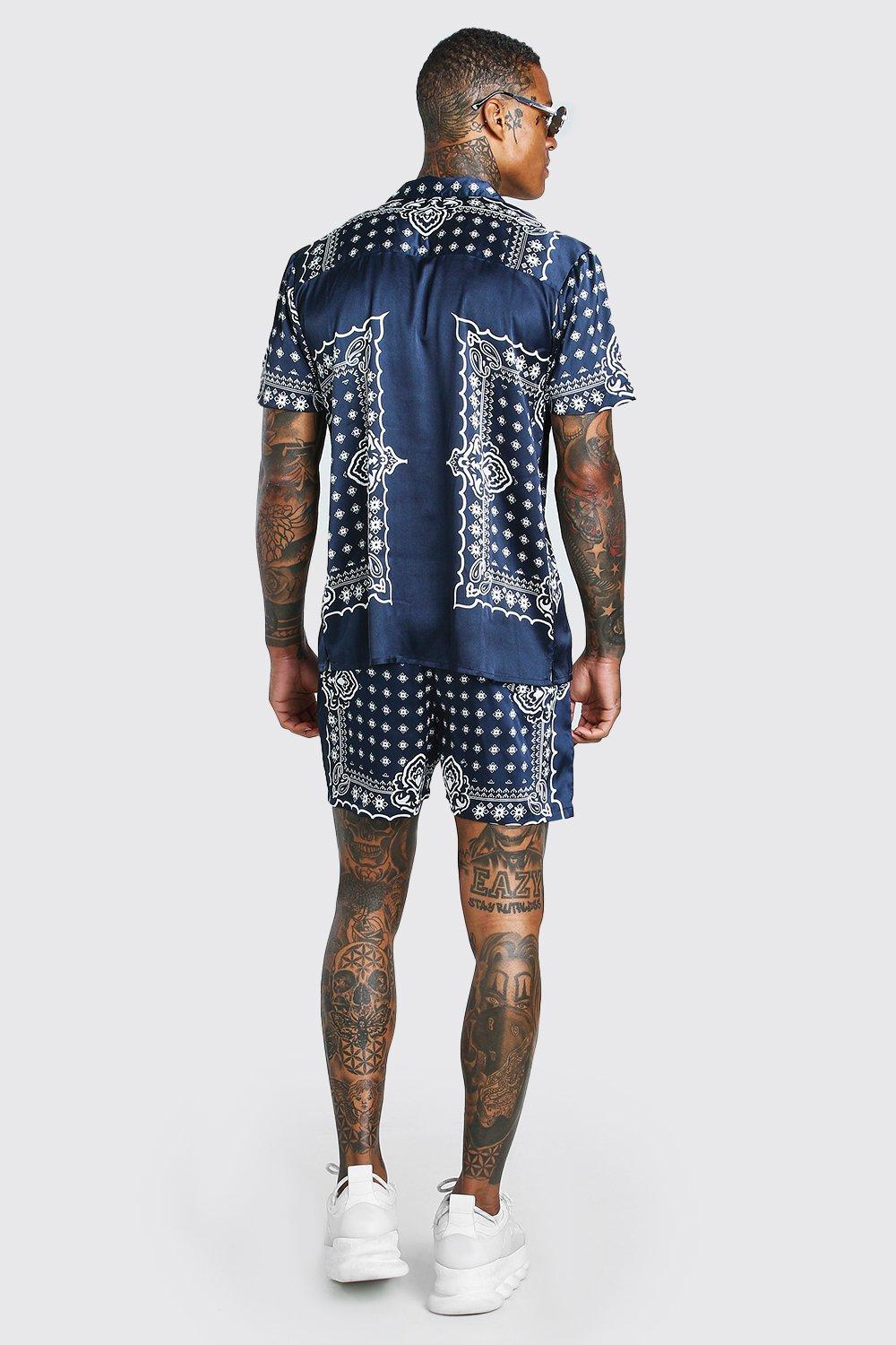 Men's Premium Signature Monogram Bandana Co-ord set, Loungewear