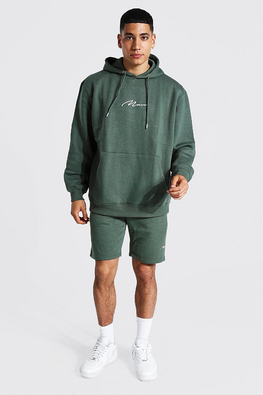 Slate Man Signature Oversize hoodie och shorts image number 1