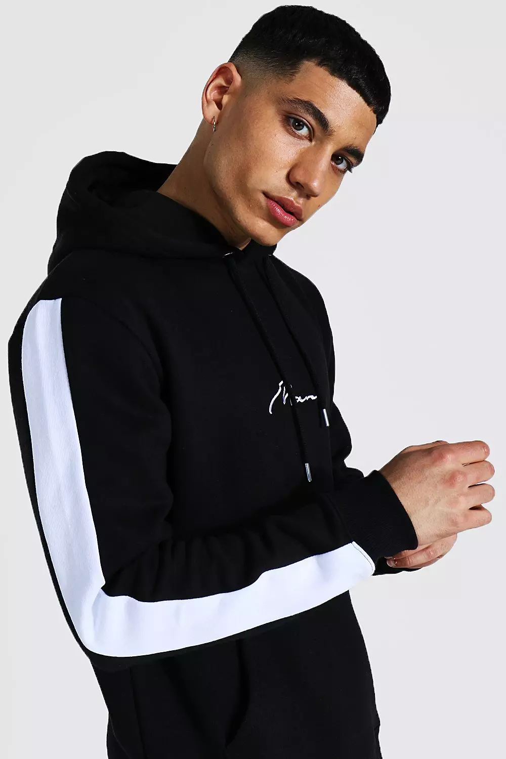 Black Man Signature Contrast Panel Tracksuit alternative image