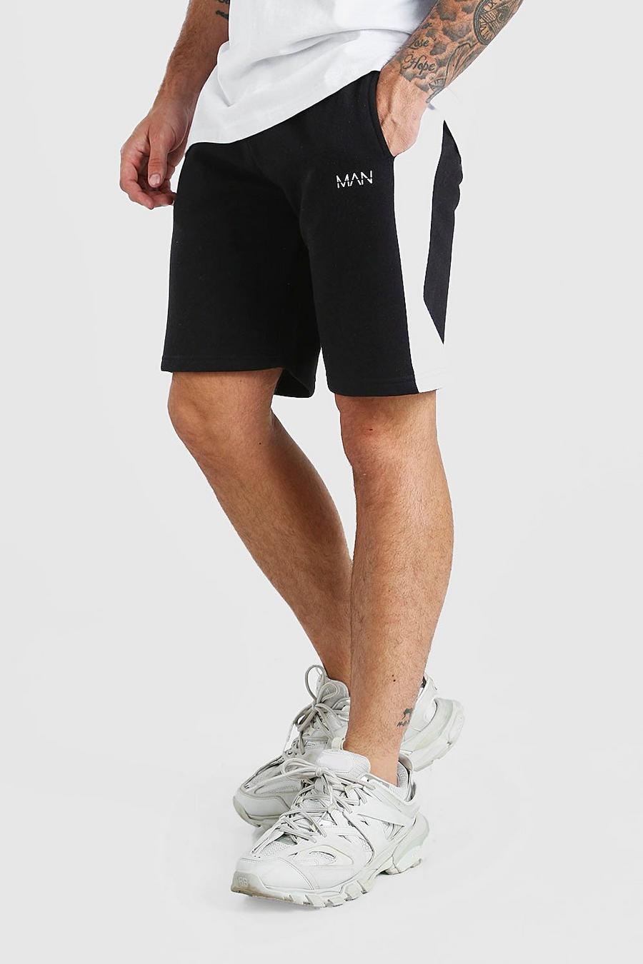 Pantalones cortos de largo medio con paneles laterales Man original, Negro image number 1