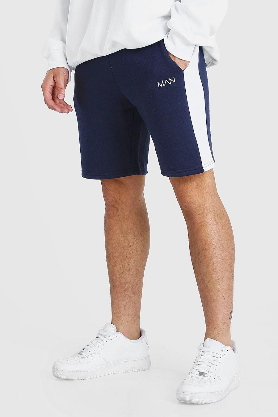 Navy Original Man Mid Length Short With Side Panel image number 1