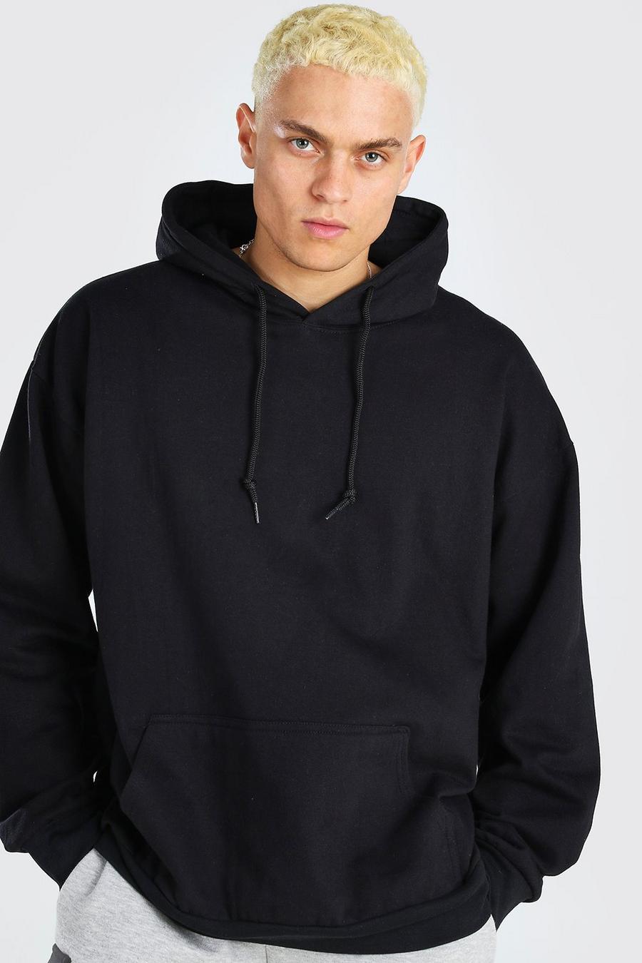 sweatshirt à capuche surdimensionné à enfiler, Noir image number 1