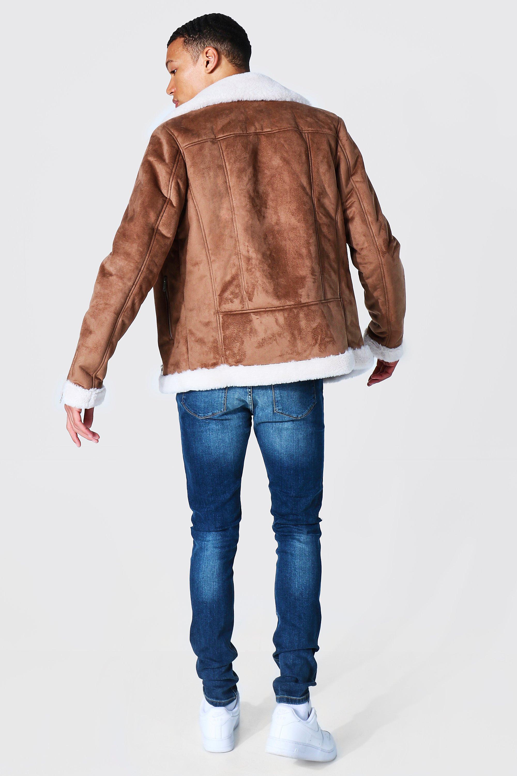 Veste imitation best sale daim homme