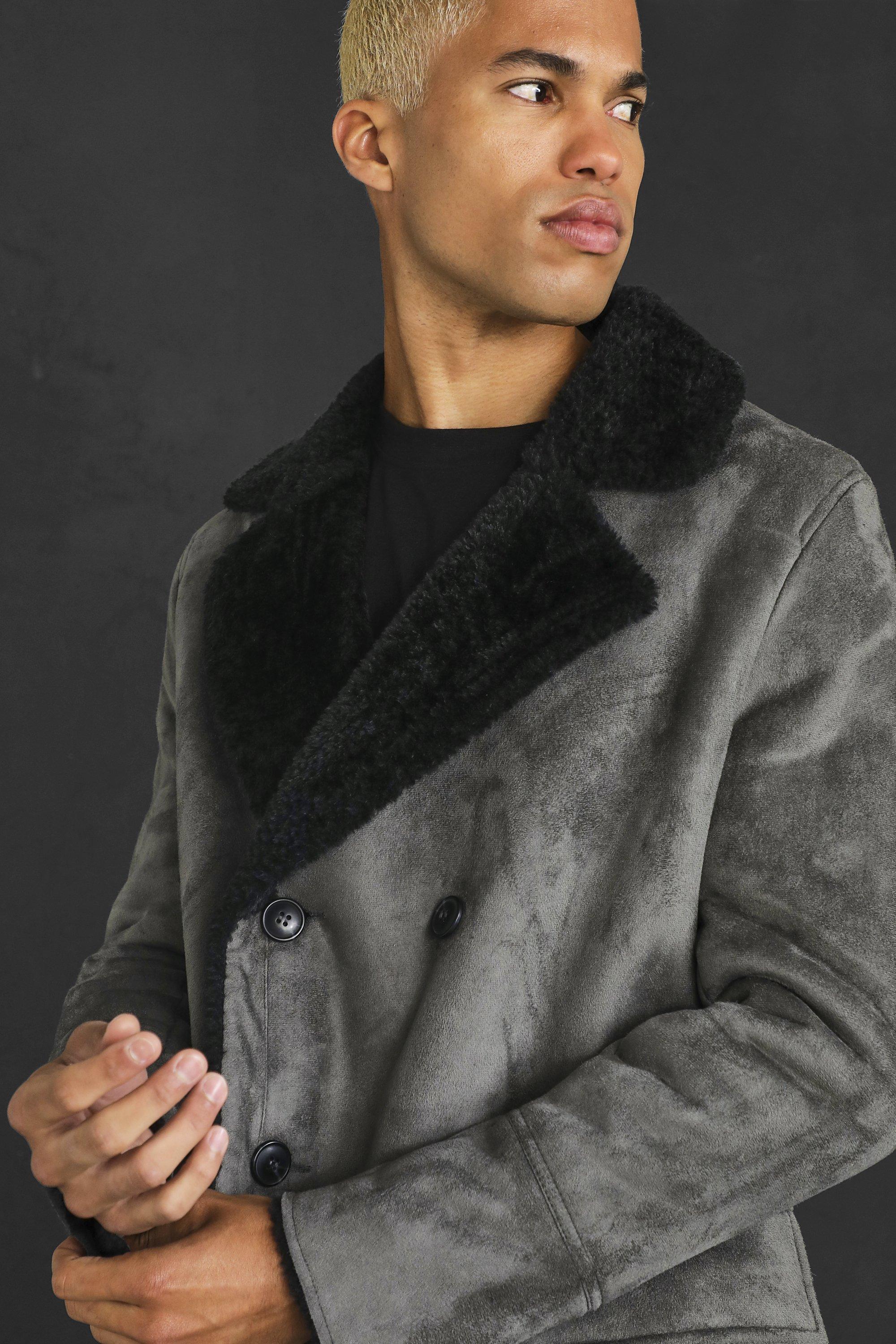 Mens on sale suede peacoat