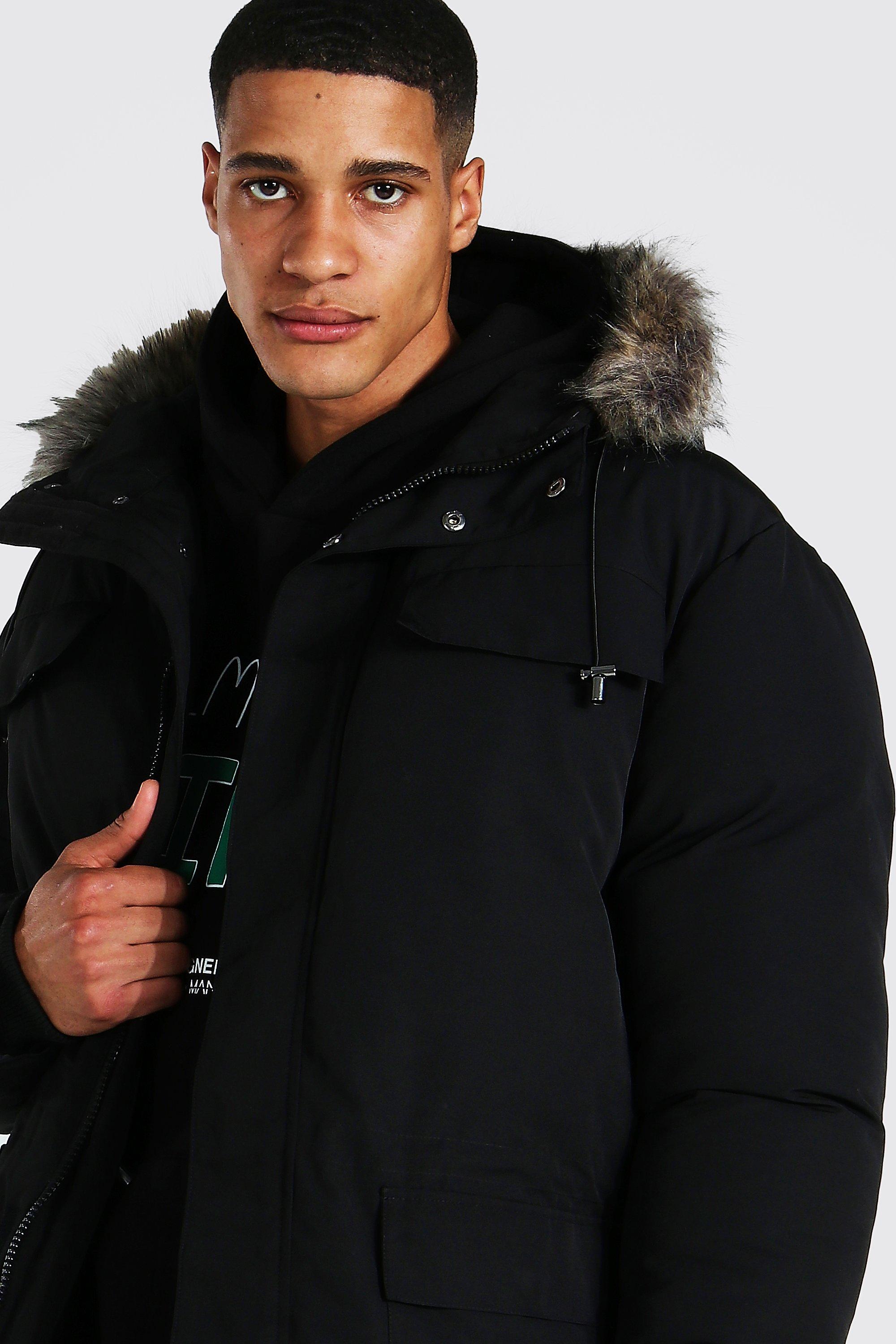 Boohoo mens parka sale