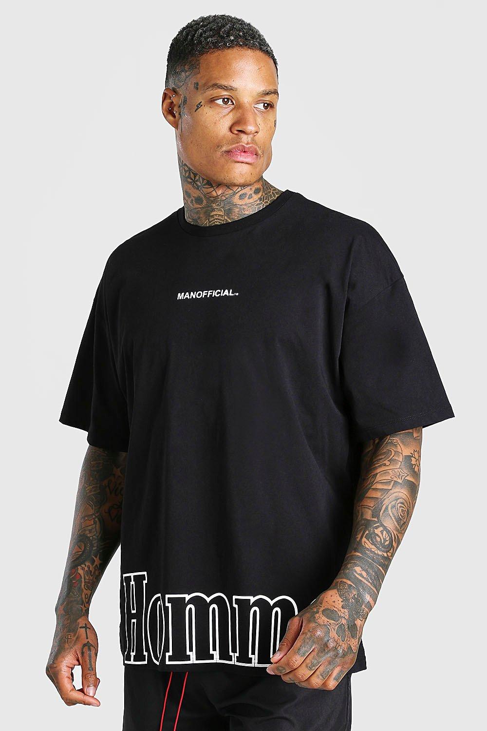 Tee shirt best sale noir oversize homme