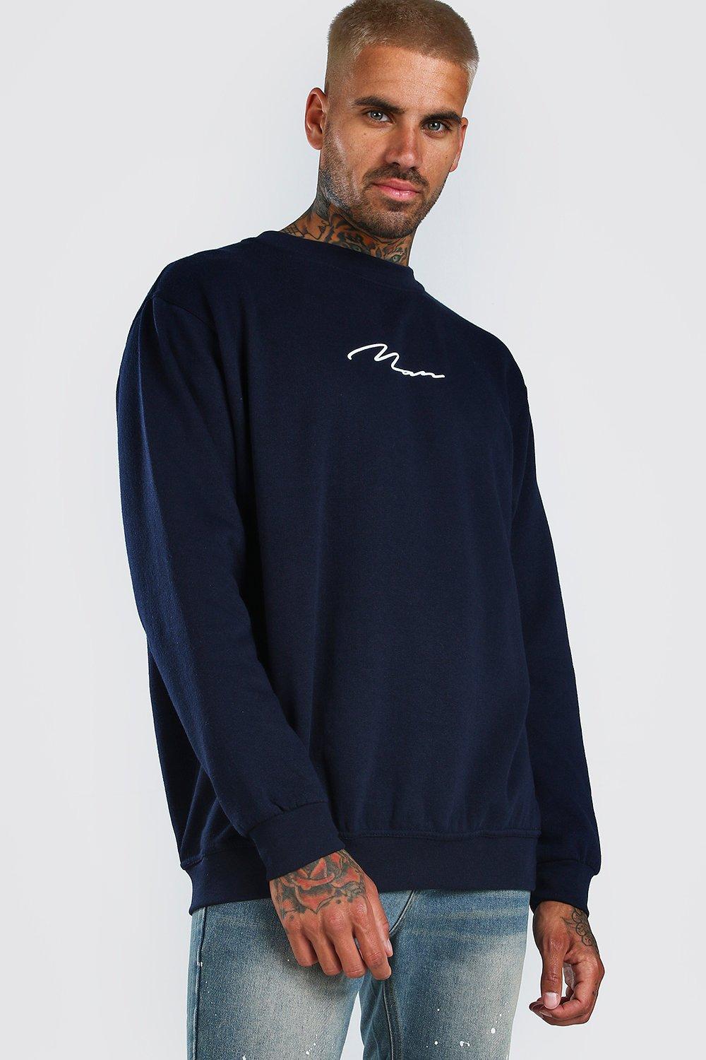 oversized navy sweatshirt