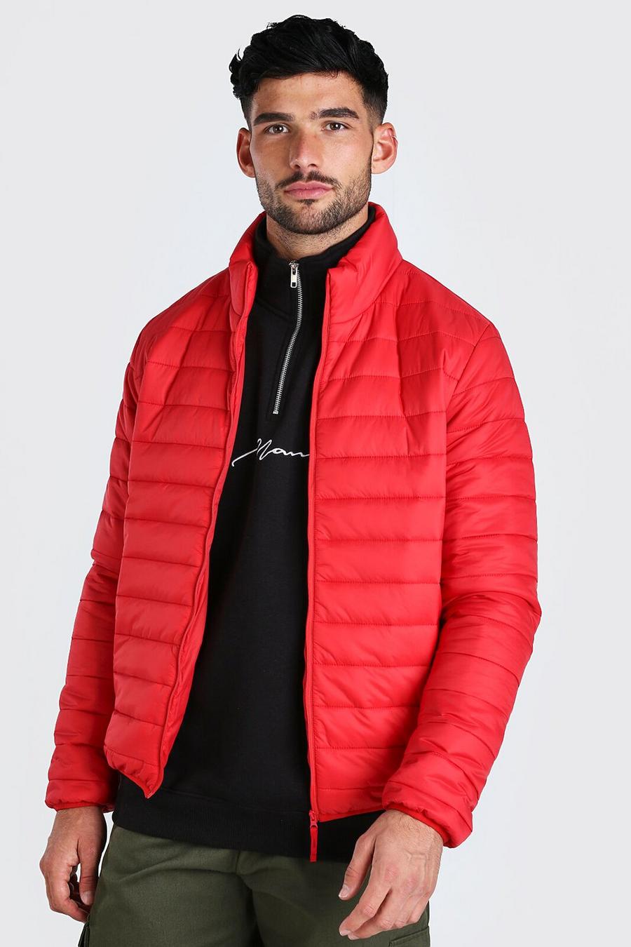 Red Foldaway Padded Jacket With Bag image number 1