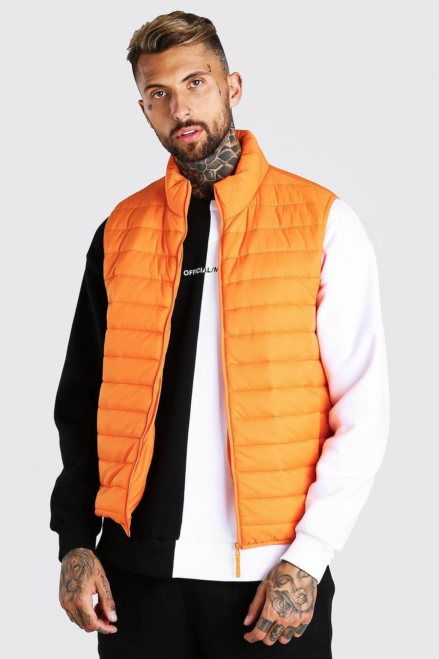 Chaleco acolchado plegable con bolsa Man Dash, Naranja image number 1