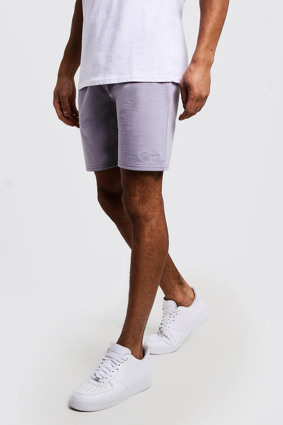 Light grey Man Signature Mellanlånga shorts i jersey image number 1