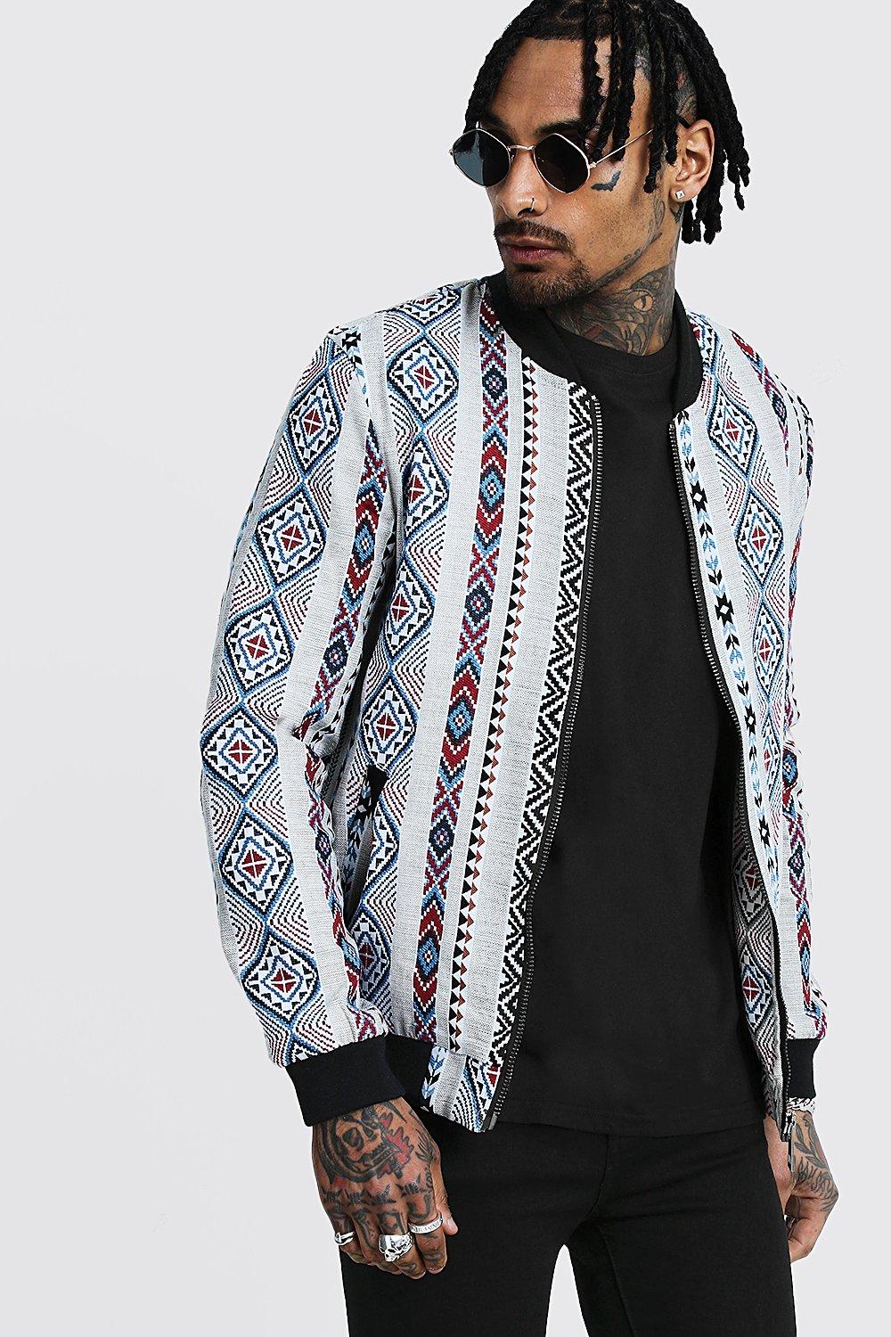 jacquard bomber jacket