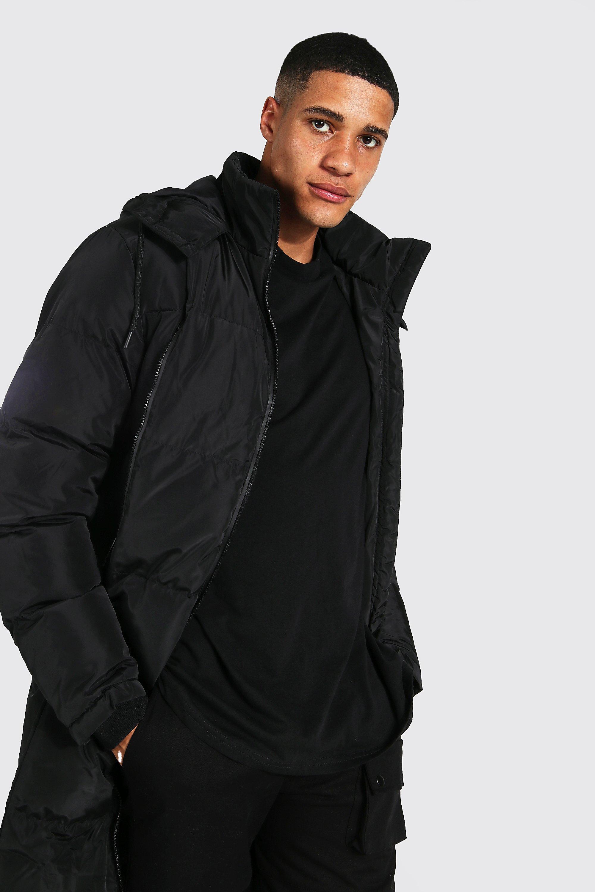 longline duvet coat mens