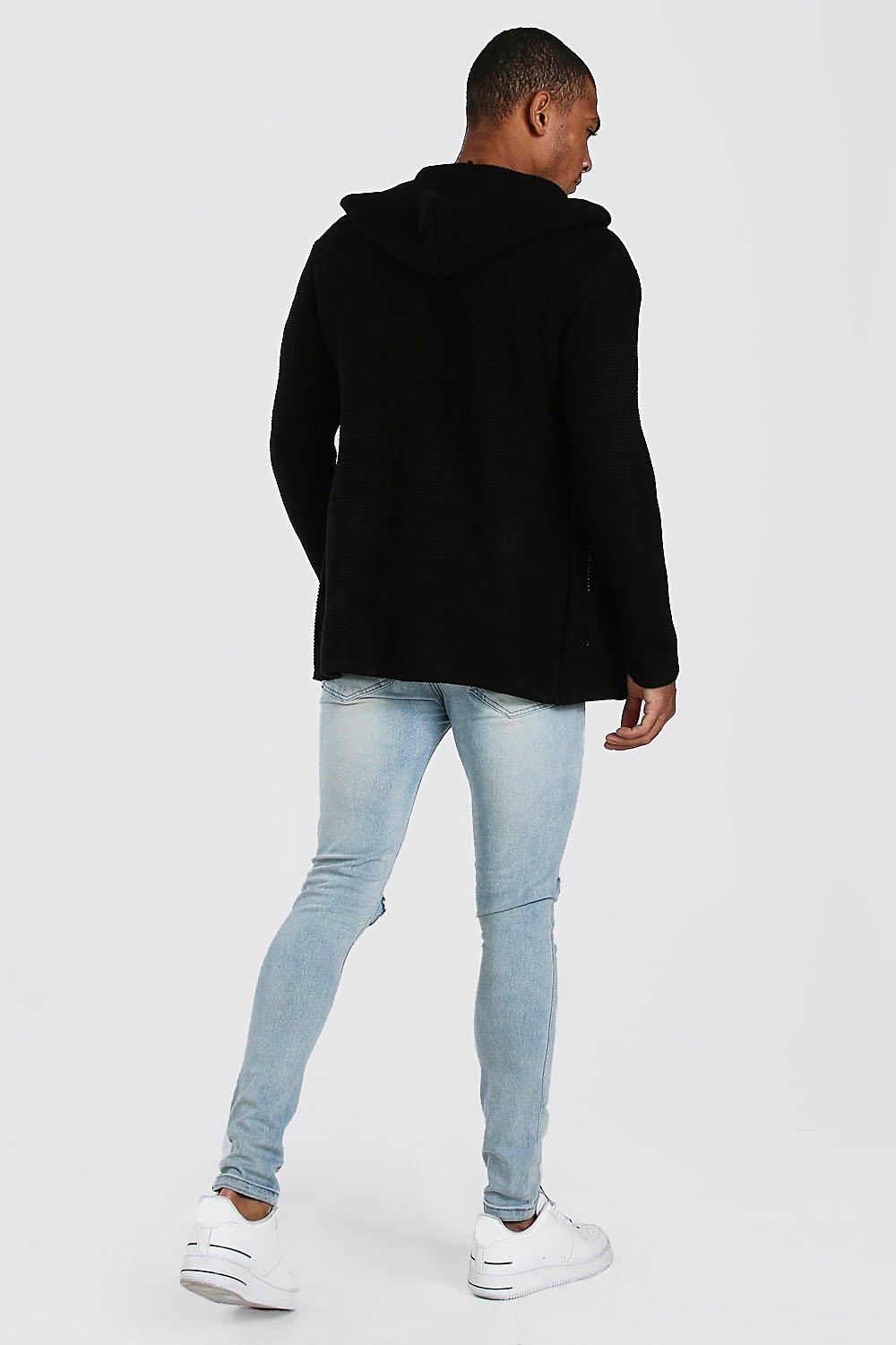 black hooded cardigan