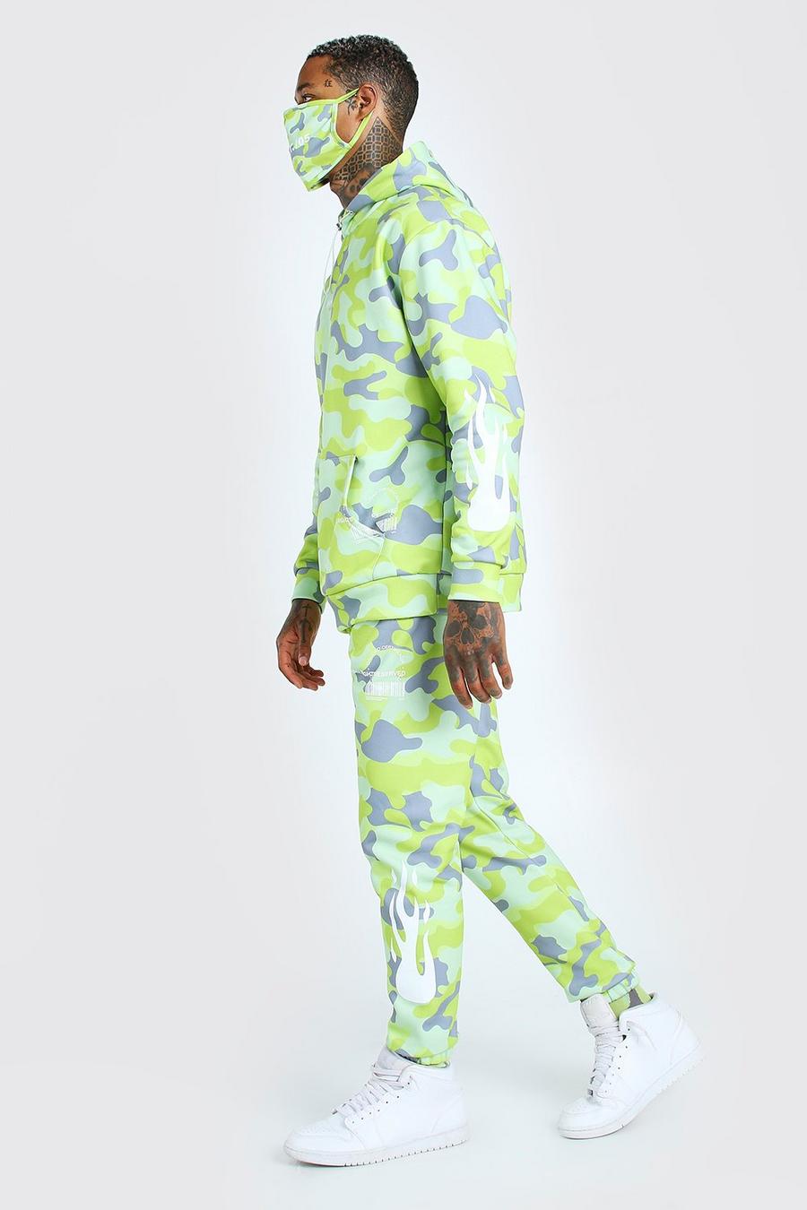 Yellow Camo Print Tracksuit image number 1