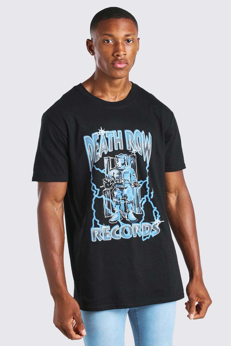 Black Oversized Gelicenseerd Death Row Bliksem T-Shirt image number 1